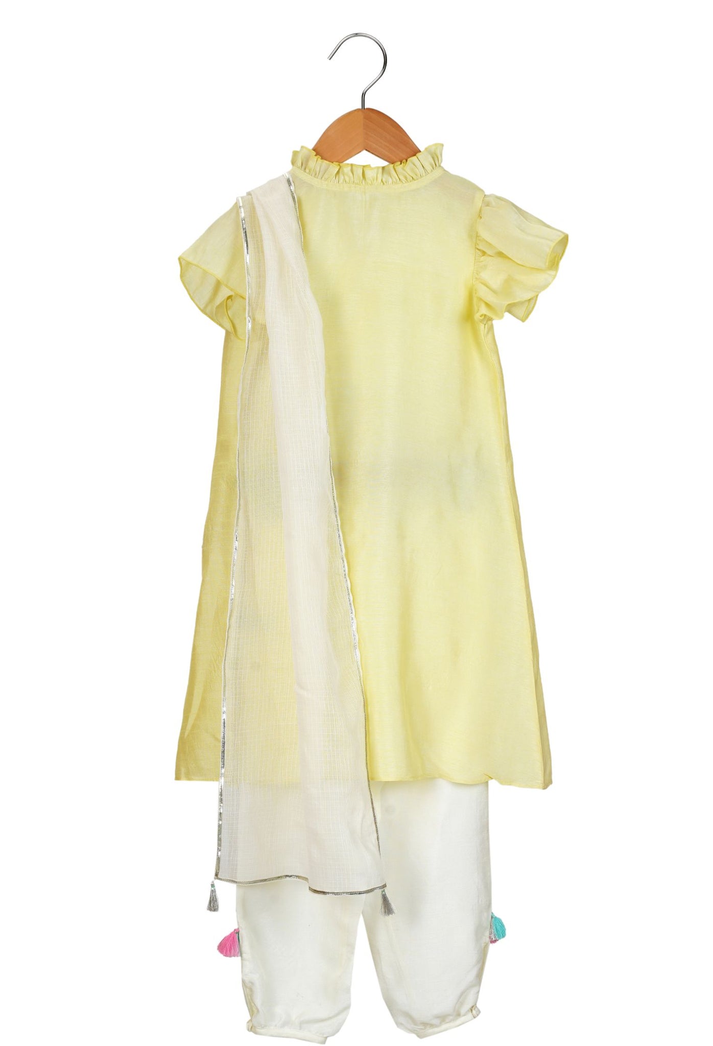 Lemon Mirrorwork Kurta Set