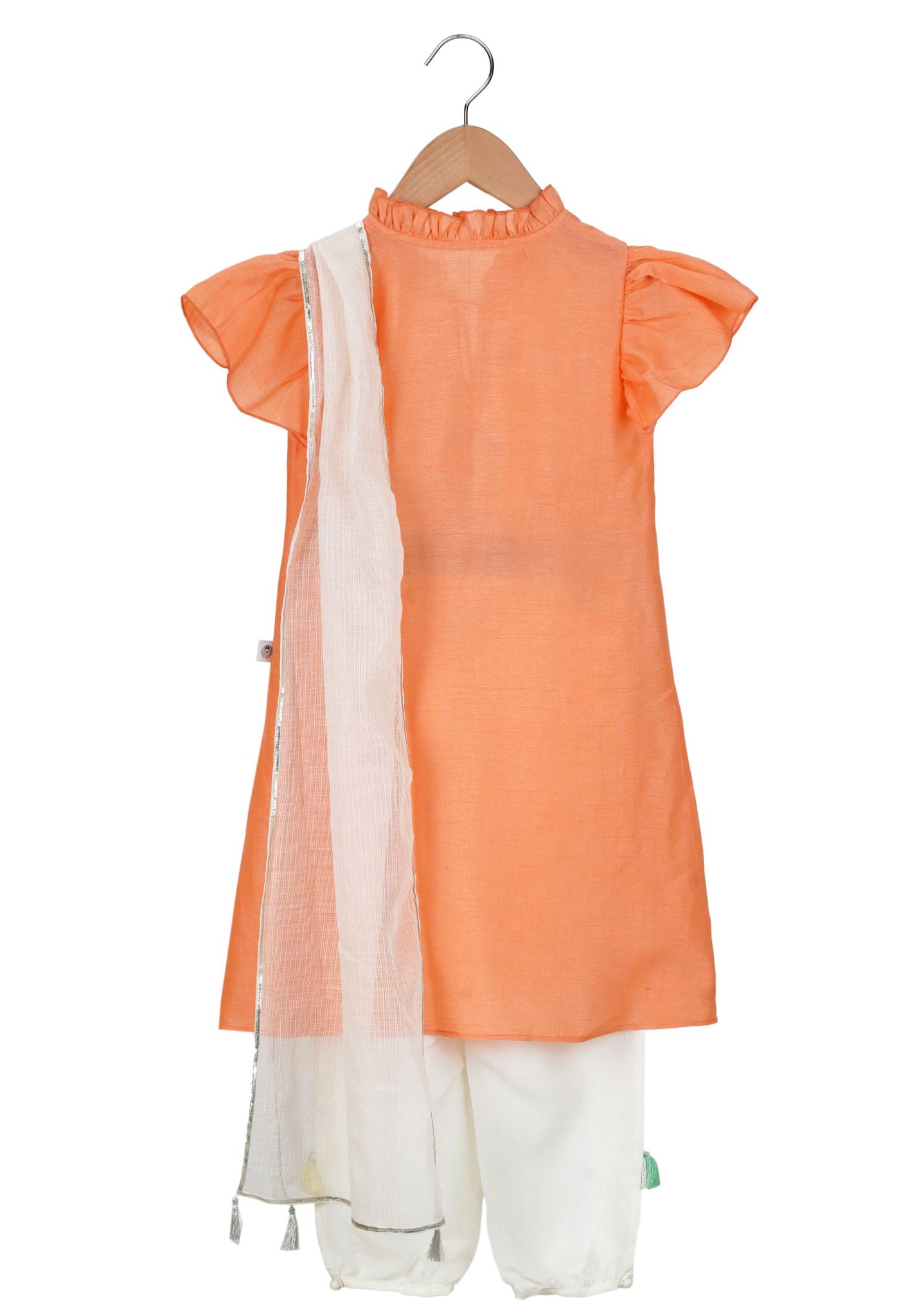 Peach Mirrorwork Kurta Set