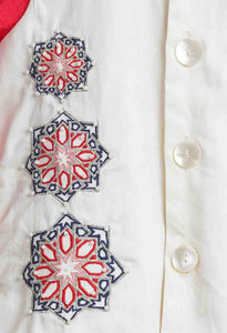 Red Embroidered Bandhgala Set