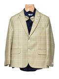 PASTEL GREEN CHECK SUIT WITH BLUE SHIRT