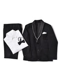 BLACK TUX WITH CHEST MOTIF