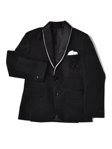 BLACK TUX WITH CHEST MOTIF