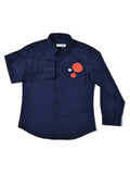 BLUE SHIRT WITH EMBROIDERY