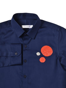 BLUE SHIRT WITH EMBROIDERY