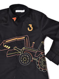 BLACK SHIRT WITH TRACTOR EMBROIDERY