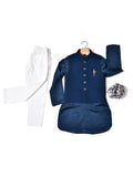 NAVY BANDI WITH SAME COLOUR KURTA & PRINTED STOLE