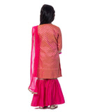 DARK PINK SILK SHARARA SET